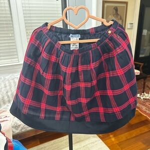 Jacadi Navy and Red Plaid Circle Skirt for Girls - Size: 5 years